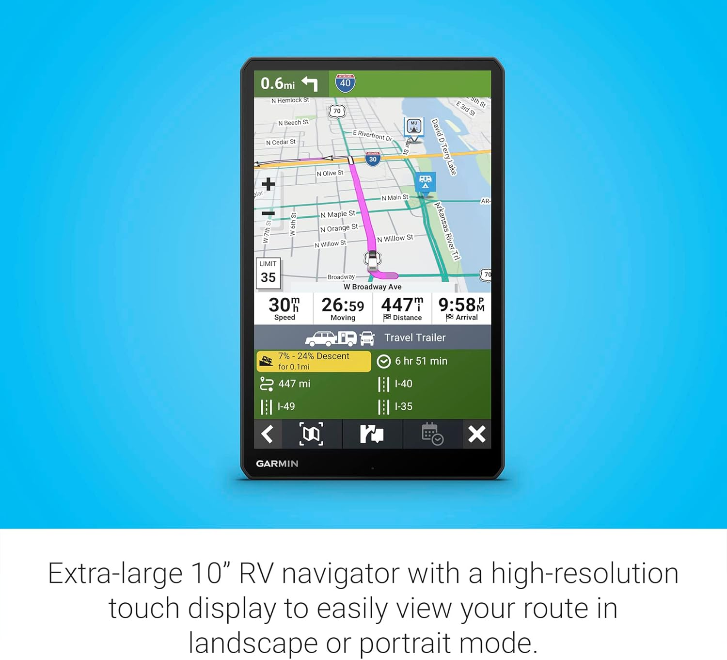 Garmin RV 1095 10'' RV Navigator