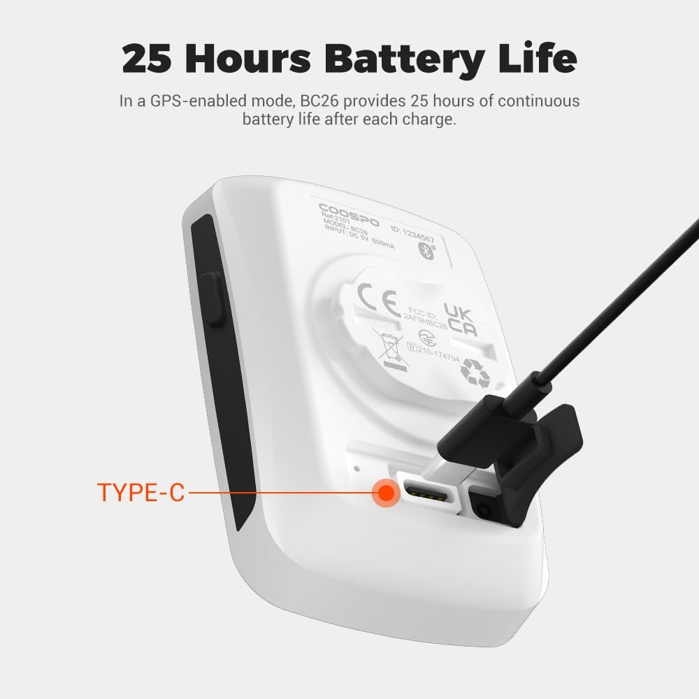 COOSPO Bike Computer,Cycling GPS Units Bicycle Computer with Ipx7,Wireless Speedometer Odometer GPS for Bike,2.3 Inch Auto-Backlight,Bike GPS Tracker with Max Speed Alarm