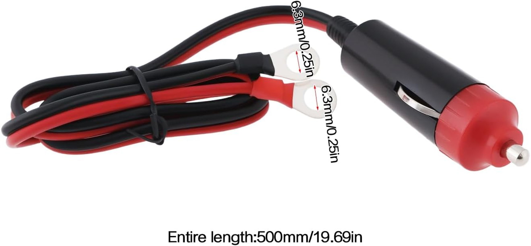 Ecsing 2Pcs 10A Male Car Cigarette Lighter Socket Plug Cable Connector 6V 12V 24V for Car Inverter Air Pump Electric Cup image number 6