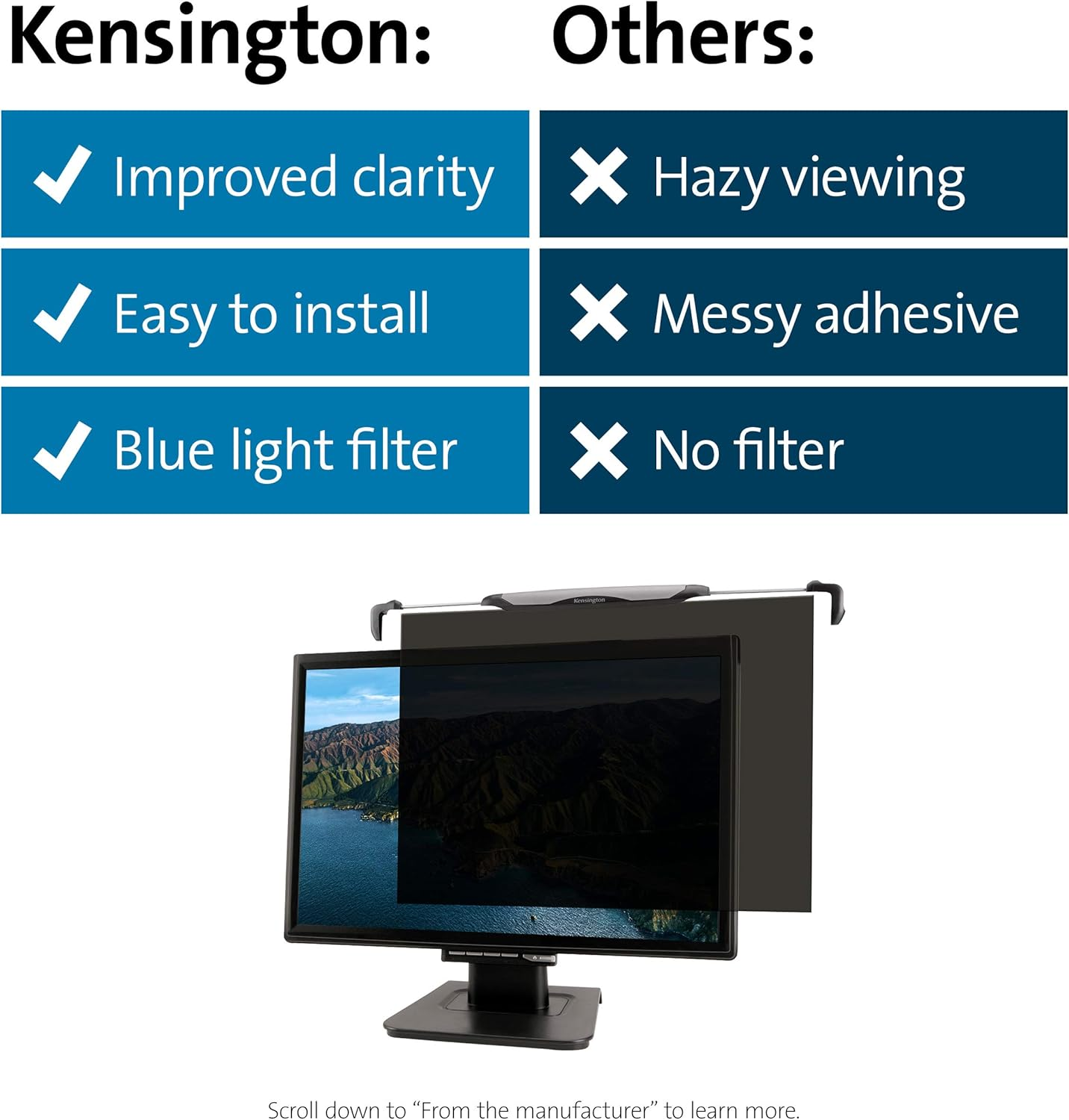 Kensington Snap2 Privacy Screen for 25-27 Inch Widescreen Monitors image number 4