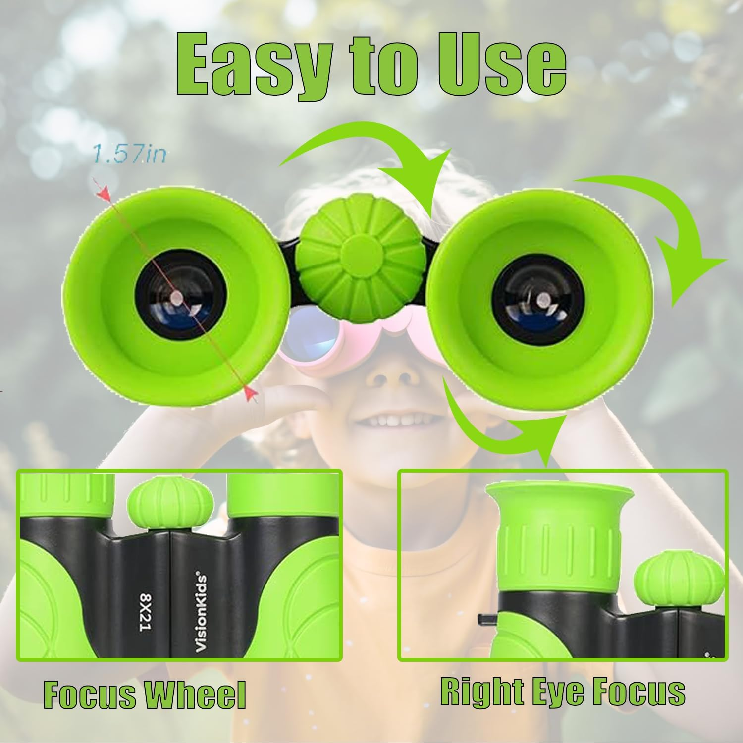 Binoculars for Kids, Durable Toy Binoculars for - Perfect Binoculars for Boys & Girls, Outdoor Exploration, Bird Watching & outside Play Hiking(Pink) image number 3