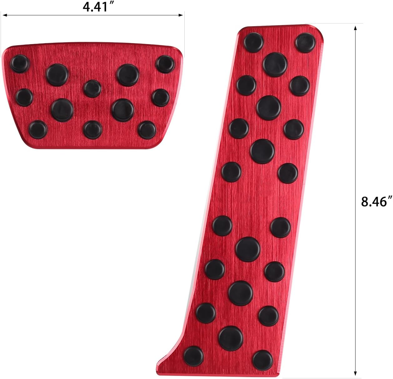CKE Sporty Aluminum Alloy & Rubber Pedal Covers - Brake & Gas for Toyota Camry (2018-2024), RAV4 (2019-2024), Avalon, Highlander, Sienna, Venza, Bz4X, Prius, Crown & Lexus ES/LS (2018-2024) - Red image number 6
