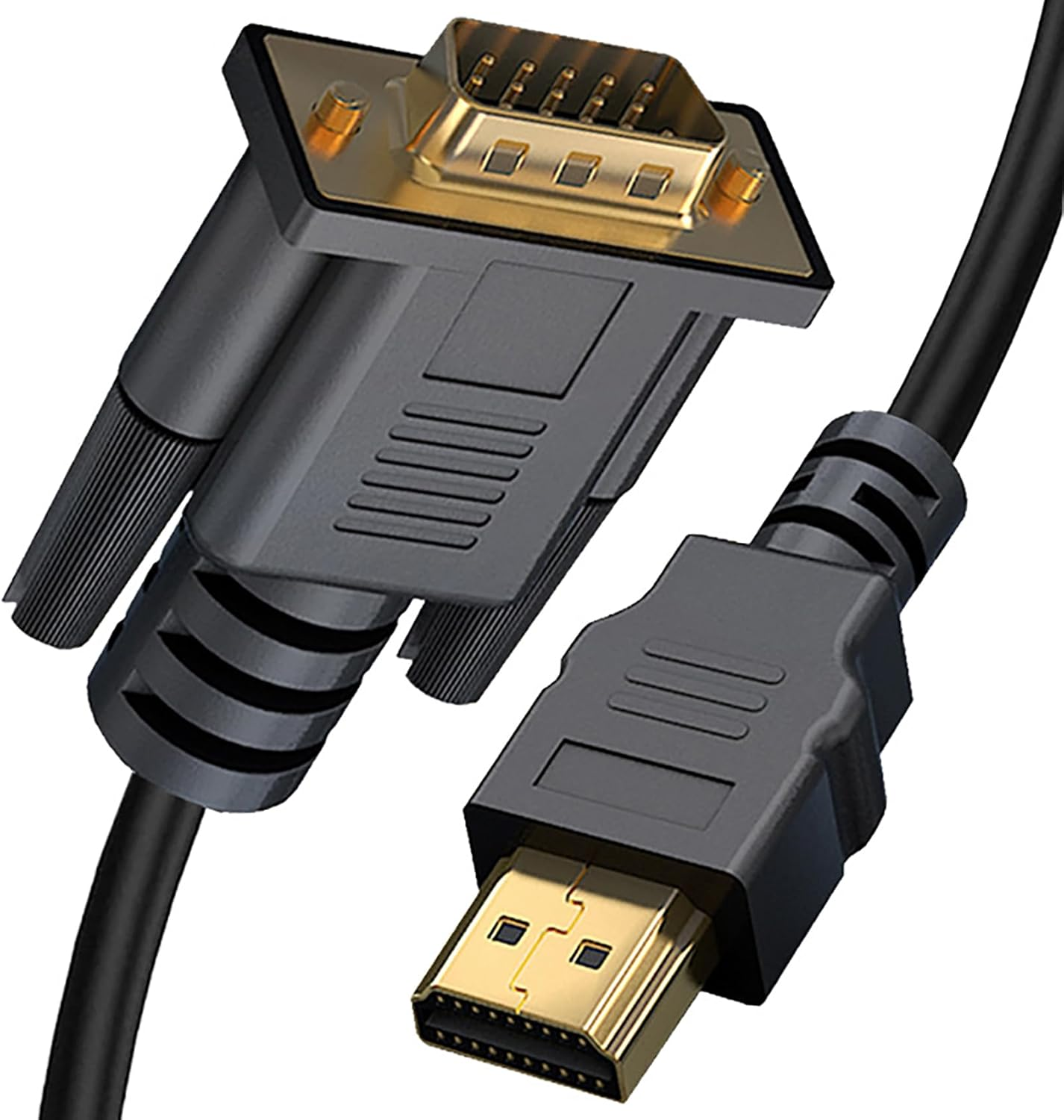 Tunghey HDMI to VGA Cable, Uni-Directional HDMI (Source) to VGA (Display) Cable (Male to Male) Compatible for Computer, Desktop, Laptop, PC, Monitor, Projector, HDTV, Rasp-Berry Pi, Ro-Ku, Xbox (10M)