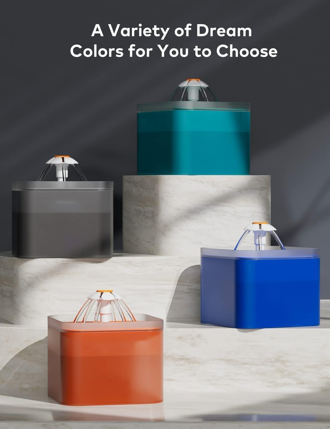 Cat Fountain, 2 L Cat Drinking Fountain, Ultra Quiet Cat Drinking Fountain, LED Light Drinking Fountain, Dog Drinking Fountain, with Activated Carbon Filter and Water Pump image number 6