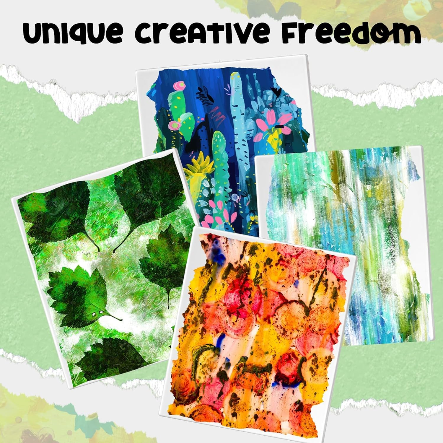 Gel Printing Plate Kit, Complete Printmaking Set with 9'' X 12'' Gelatin Plate, Brayer, Printmaking Paper, Acrylic Paint and Essential Tools for Mixed Media Art, Monoprinting, Card Making image number 2