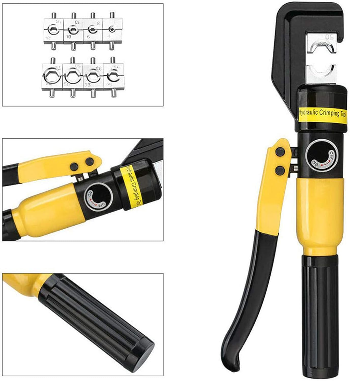 6Mt Hydraulic Crimper Terminal Wire Cable Lugs Crimping Tool Kit 9 Dies image number 3