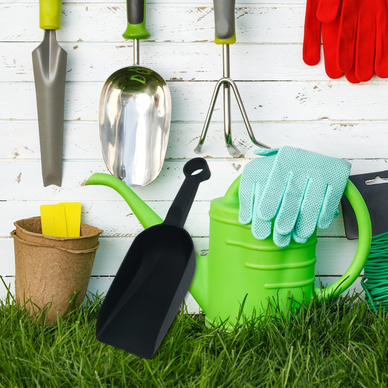 2Pcs Plastic Shovels for Garden Planting and Transplanting - Lightweight Ergonomic Garden Tools for Easy Digging and Flower Bed Organization image number 2