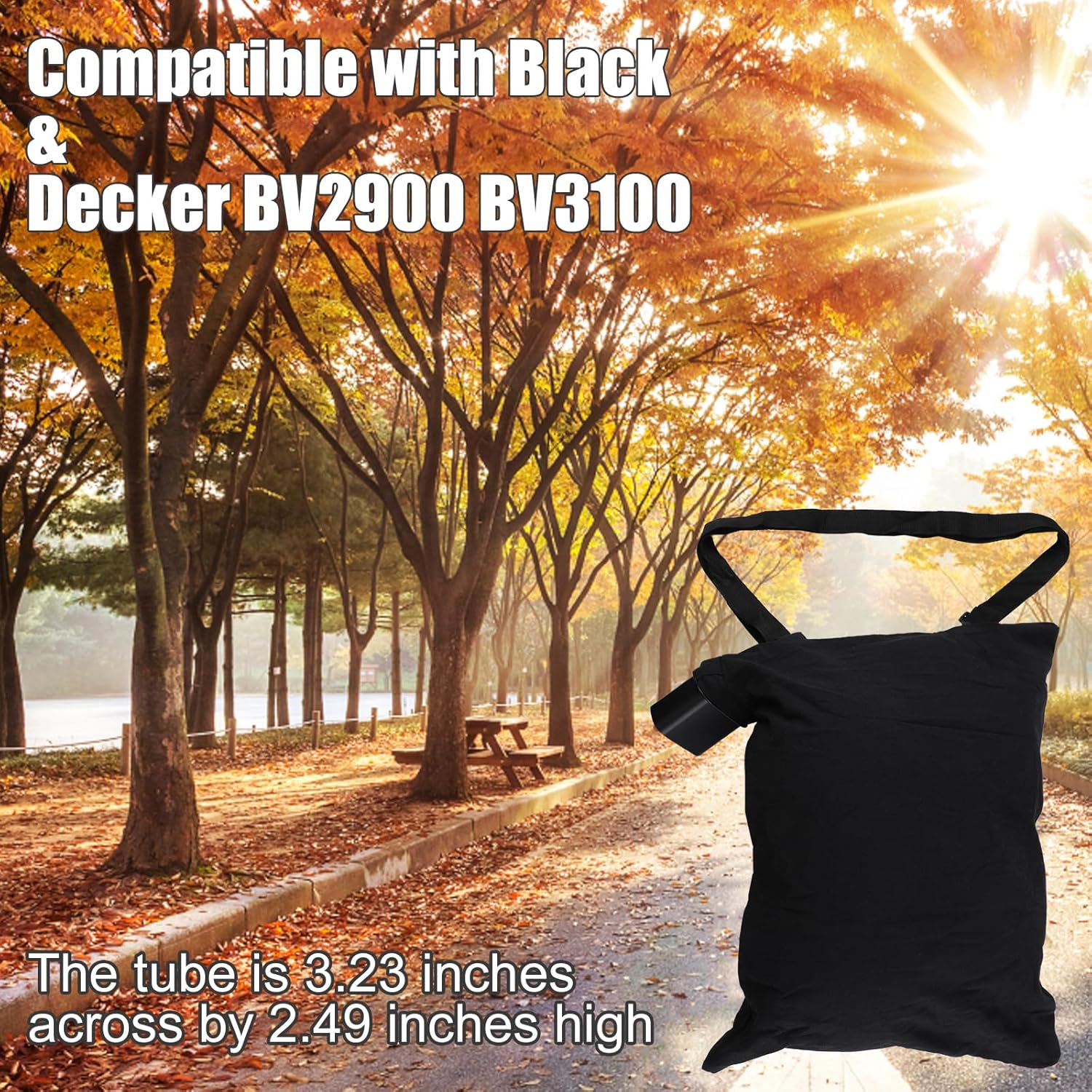 Leaf Blower Vacuum Bag, High Capacity Leaf Blower Collection Bag, 5140117-99, 5140125-95 Leaf Blower Vacuum Vac Shoulder Bag, Leaf Blower Bag Compatible with Black & Decker BV3100/BV2900 image number 4