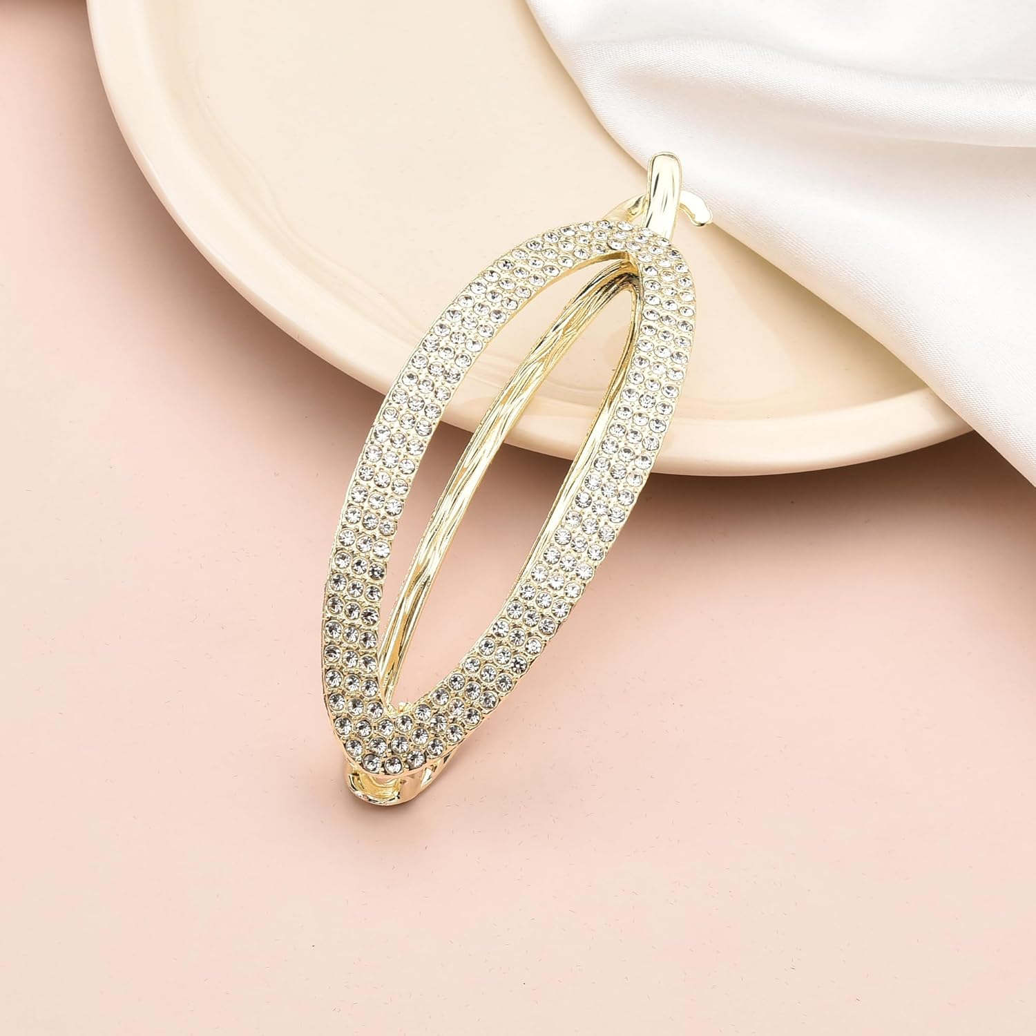 Rhinestone Claw Hair Clips for Women Hair Accessories No Slip Grip Hair Clips for Women Girls Updo Hair Clips for Fine Thick Hair Big Gold Diamond Claw Barrette Sparkly Decorative Crystal Hair Clips