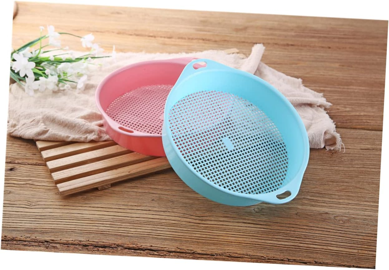 4Pcs Plastic Garden Sieve Riddle Tool Lightweight Soil Sieve with Handle for Gardens Filtering and Gravel Durable Gardening Accessories Blue image number 3