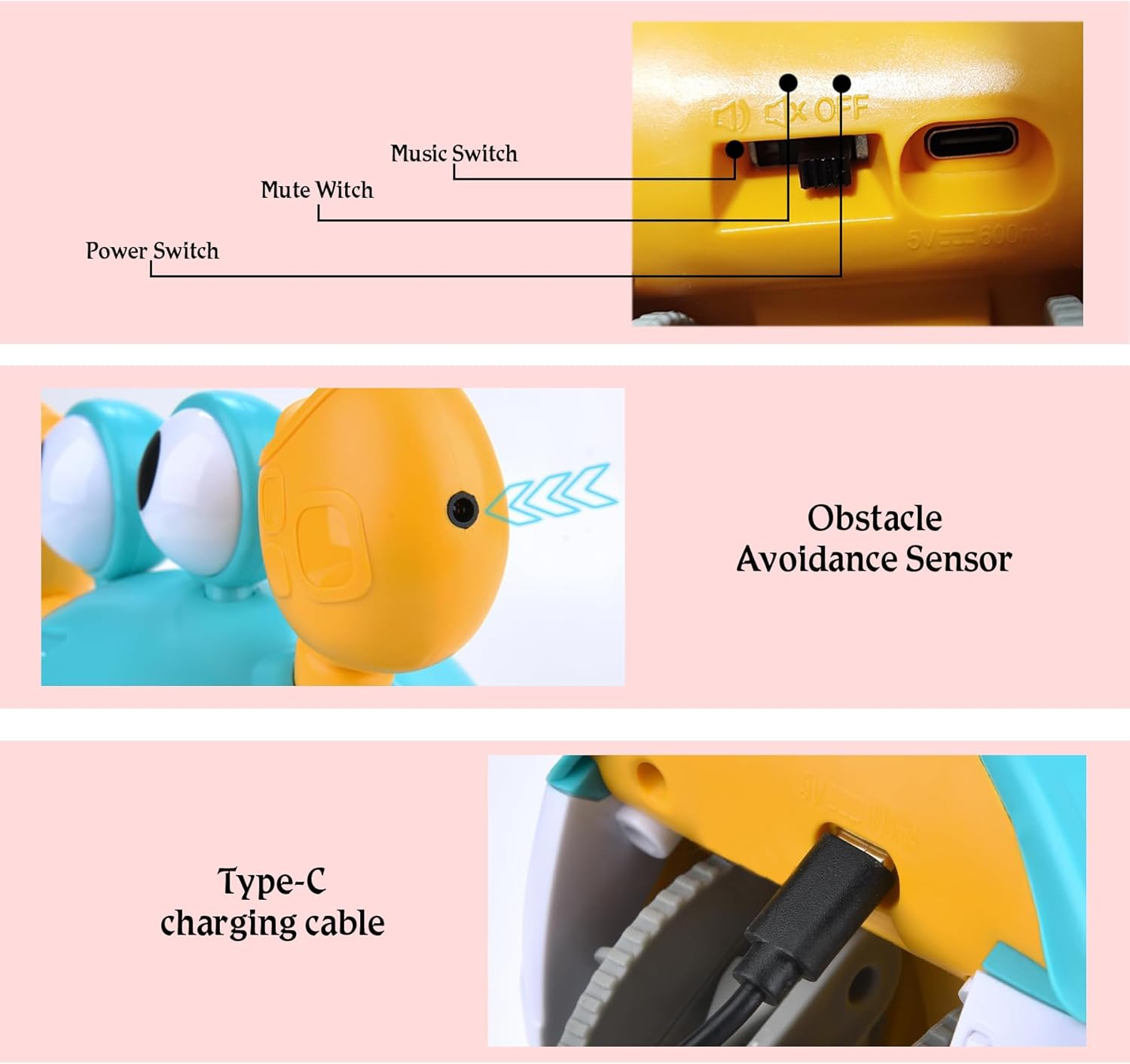 IGGDOQI Kids Crawling Crab Baby Toy with Music, Infant Tummy Time Toy, Light-Up Walking Dancing Moving Crab with Obstacle Avoidance, Rechargeable Interactive Learning Development Toy Gifts (Blue) image number 1