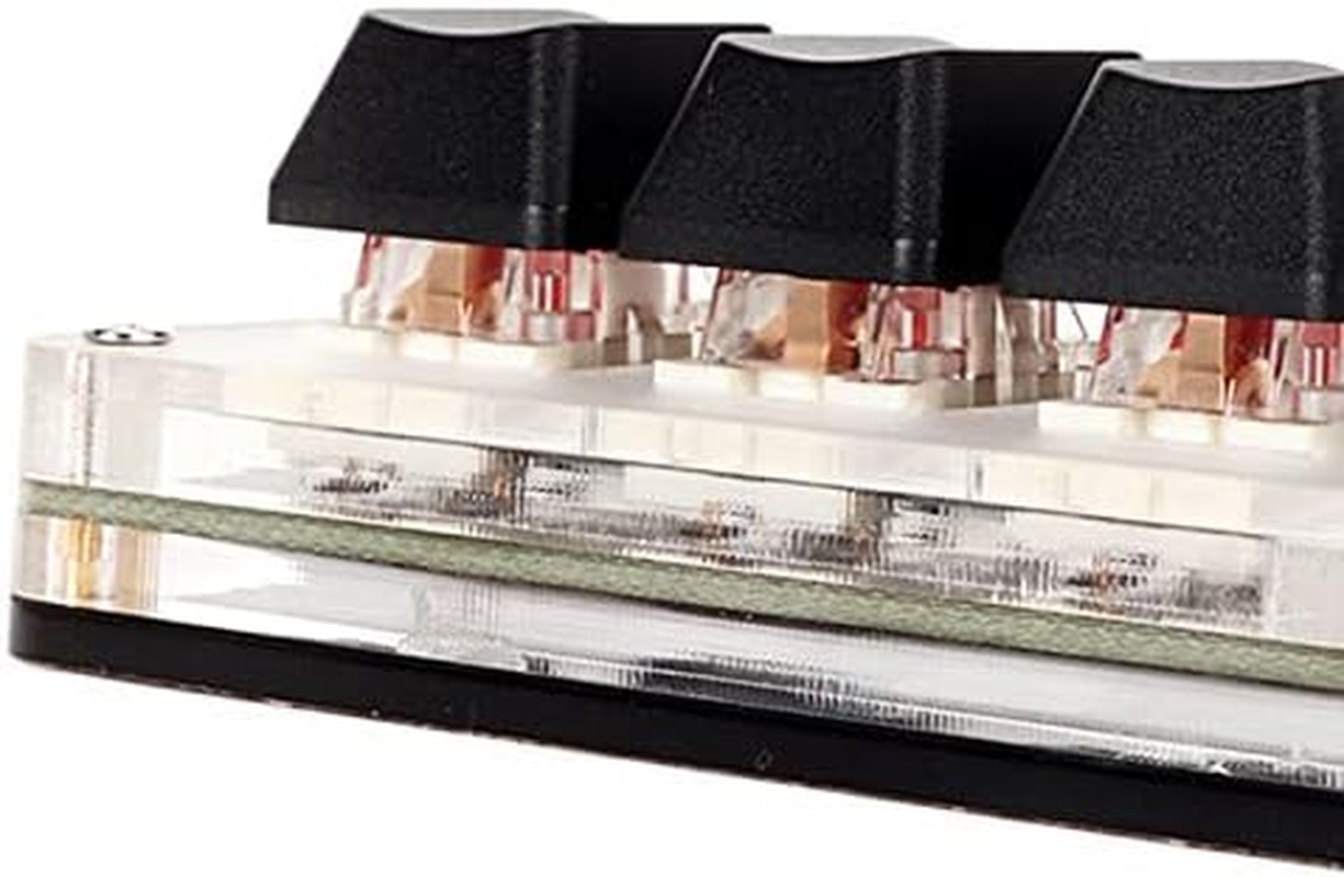 3Keys Switch Customized Knobs, Red Switch Macro Keyboard Plug and Play Ergonomic USB Mini Keypad for Desktop PC (3 Keys 1 Knob)