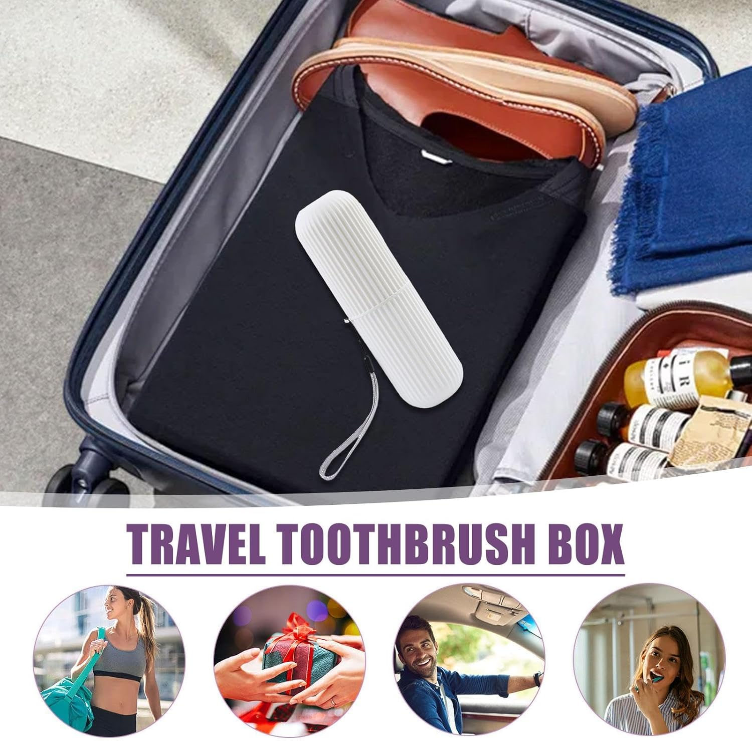 Toothbrush Case for Traveling | Dust-Proof Toothbrush Travel Containers - Multifunction Toothbrushes Toothpaste Set, Travel Toothbrush Cup Holder