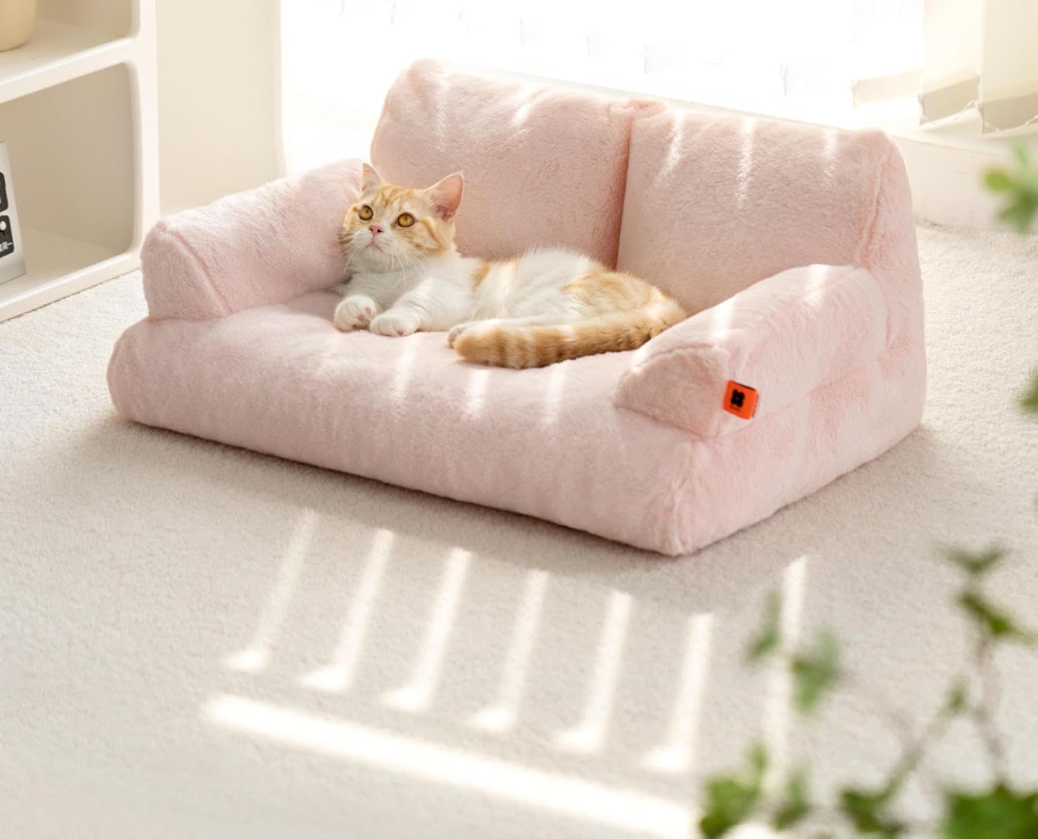 Fashion Cat Sofa Bed Cat Couch - Fluffy Anti-Collapse Large Cat Beds Kitty Furniture, Cloud Cat Sofas with Non-Slip Bottom Winter Kitties, 66 * 48 * 33Cm,A image number 5