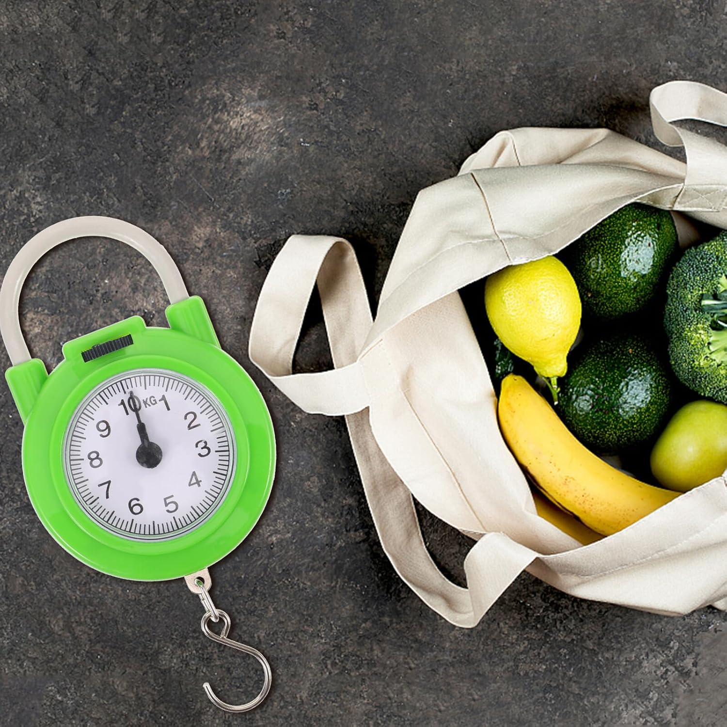 NIYANGLE Portable Travel Suitcase Scale with Hook High-Precision Manual Spring Luggage Weight Scale for Travel and Home Use Fluorescent Green image number 4