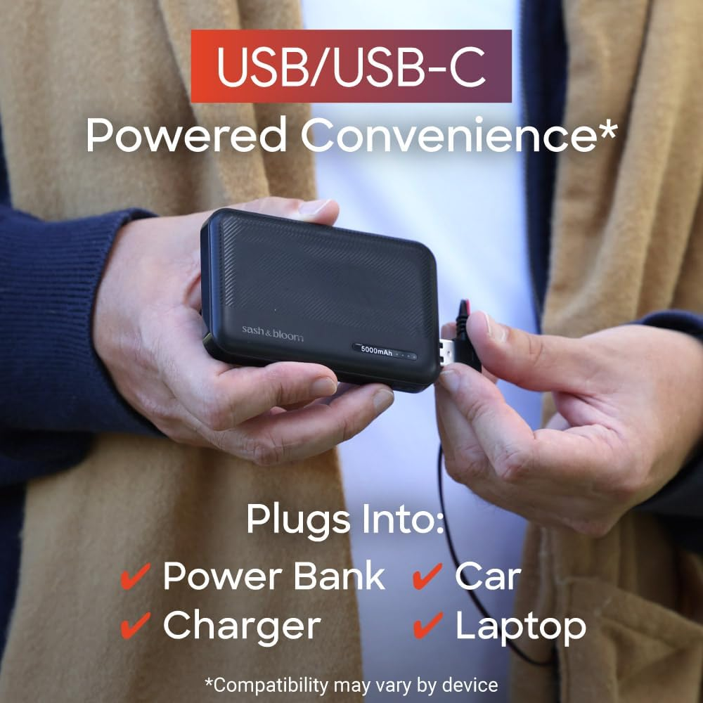 Sash & Bloom Heated Scarf Nude &ndash; Super-Soft and Stylish Portable with Pockets, 3 Settings, Heats up to 55 Degrees, Auto-Off, for Sport Games, Camping, Hiking, Walking, Office, Home image number 4