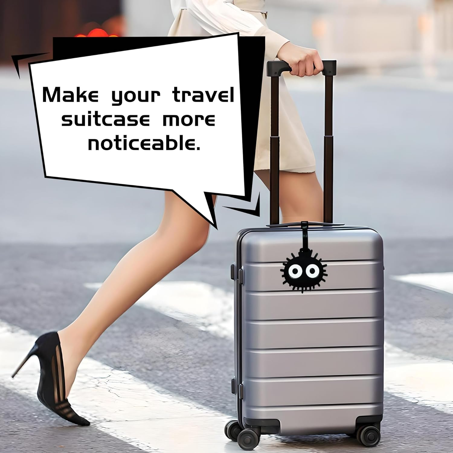 ANINIUCN Dust Bunny Silicone Luggage Tag &ndash; Cute Quirky ID Label for Suitcases, Backpacks & Travel Bags &ndash; Fun Travel Accessory for Teens & Adults - Cartoon Poop-A image number 4