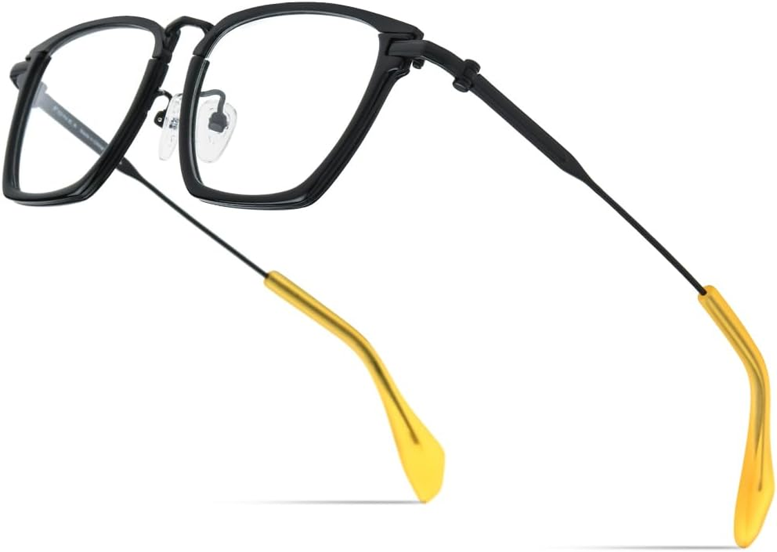 FONEX Acetate Titanium Glasses Frame Men New Square Eyeglasses Spectacles Eyewear