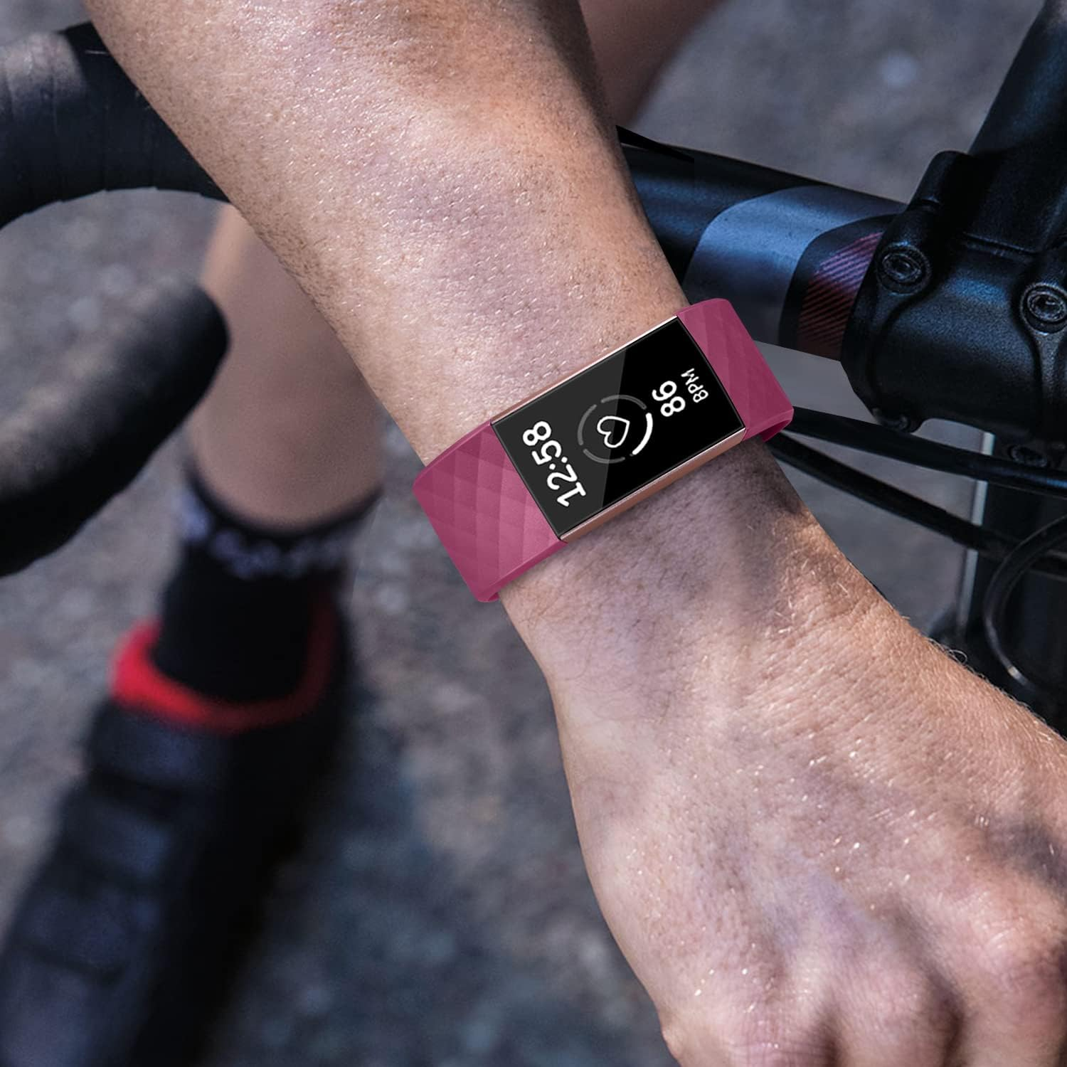 [4 Pack]Sport Bands for Fitbit Charge 4 Band & Fitbit Charge 3 Bands, Soft Silicone Adjustable Comfortable Replacement Wristbands Women/Men for Fitbit Charge 4 / Fitbit Charge 3 / Charge 3 SE image number 1