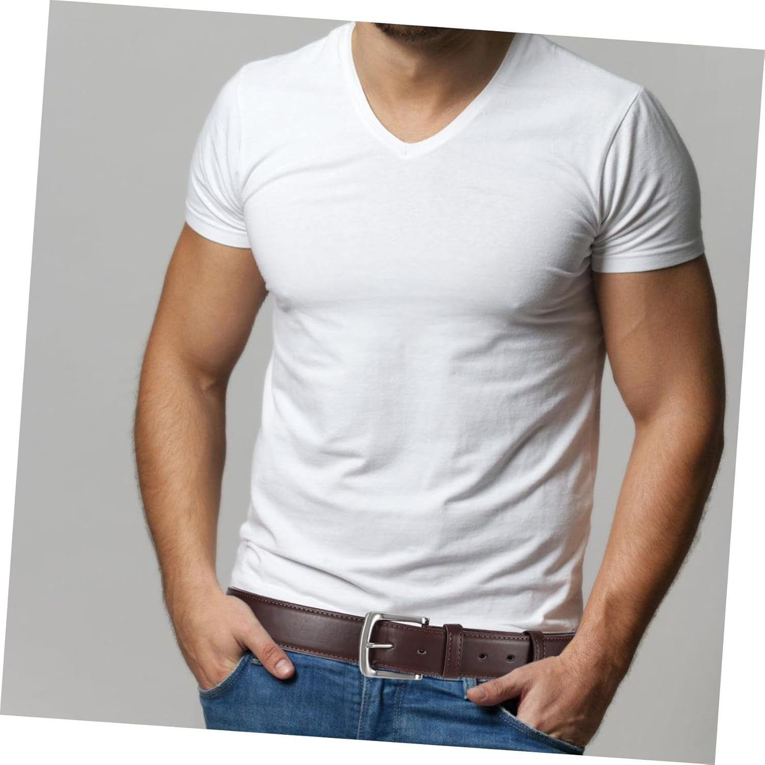 ADOCARN Wallet Belt for Men Travel Money Waist Pouch Zipper Pocket Belt for Men - Brown image number 5