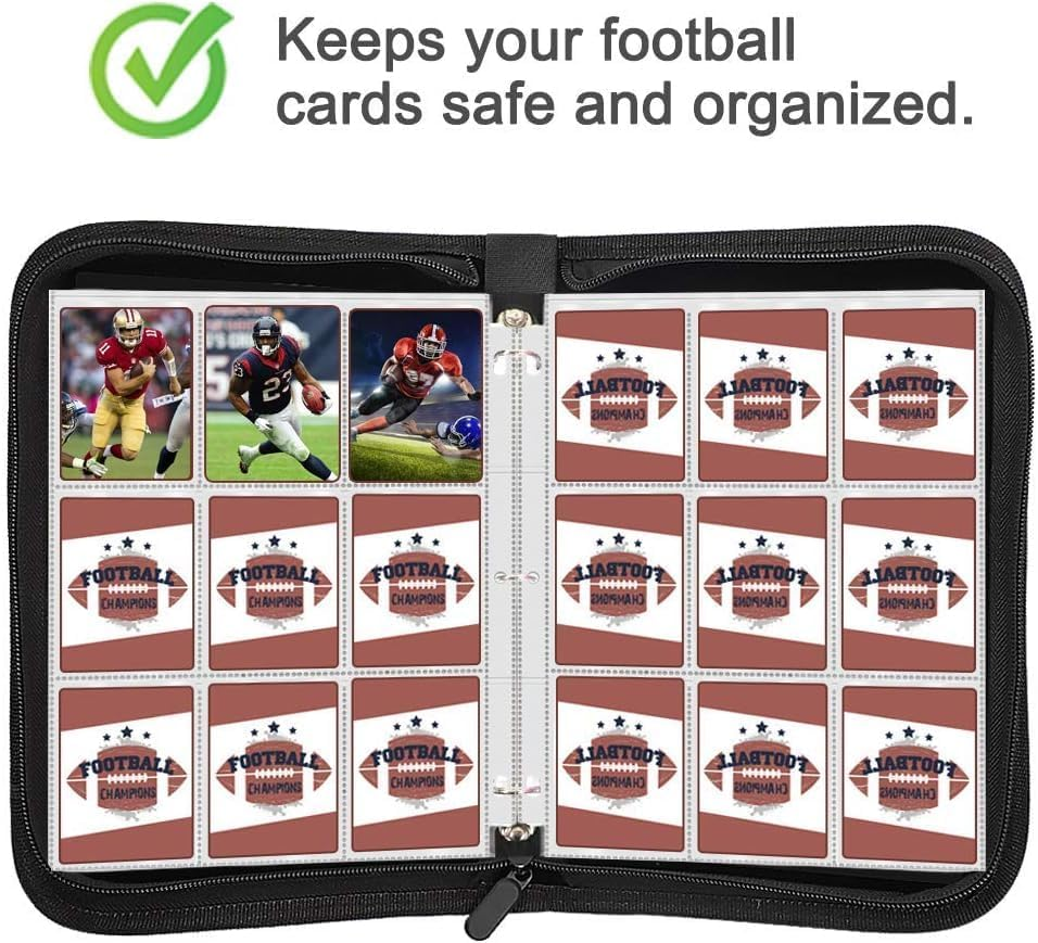 900 Pockets Card Binder, 9 Pocket Trading Card Holder, Trading Cards Albums with 50 Removable Sleeves, Card Binder Compatible for TCG Yugioh MTG Baseball Football Cards (Red) image number 4