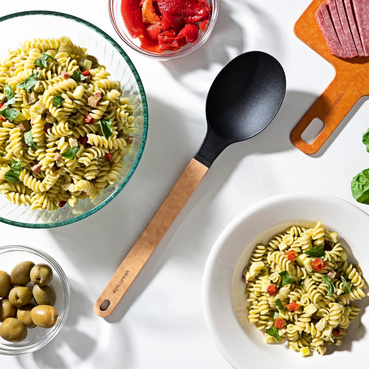 Epicurean Cutting Surfaces Gourmet Series Kitchen Utensil, Large Spoon, Natural+Black image number 3