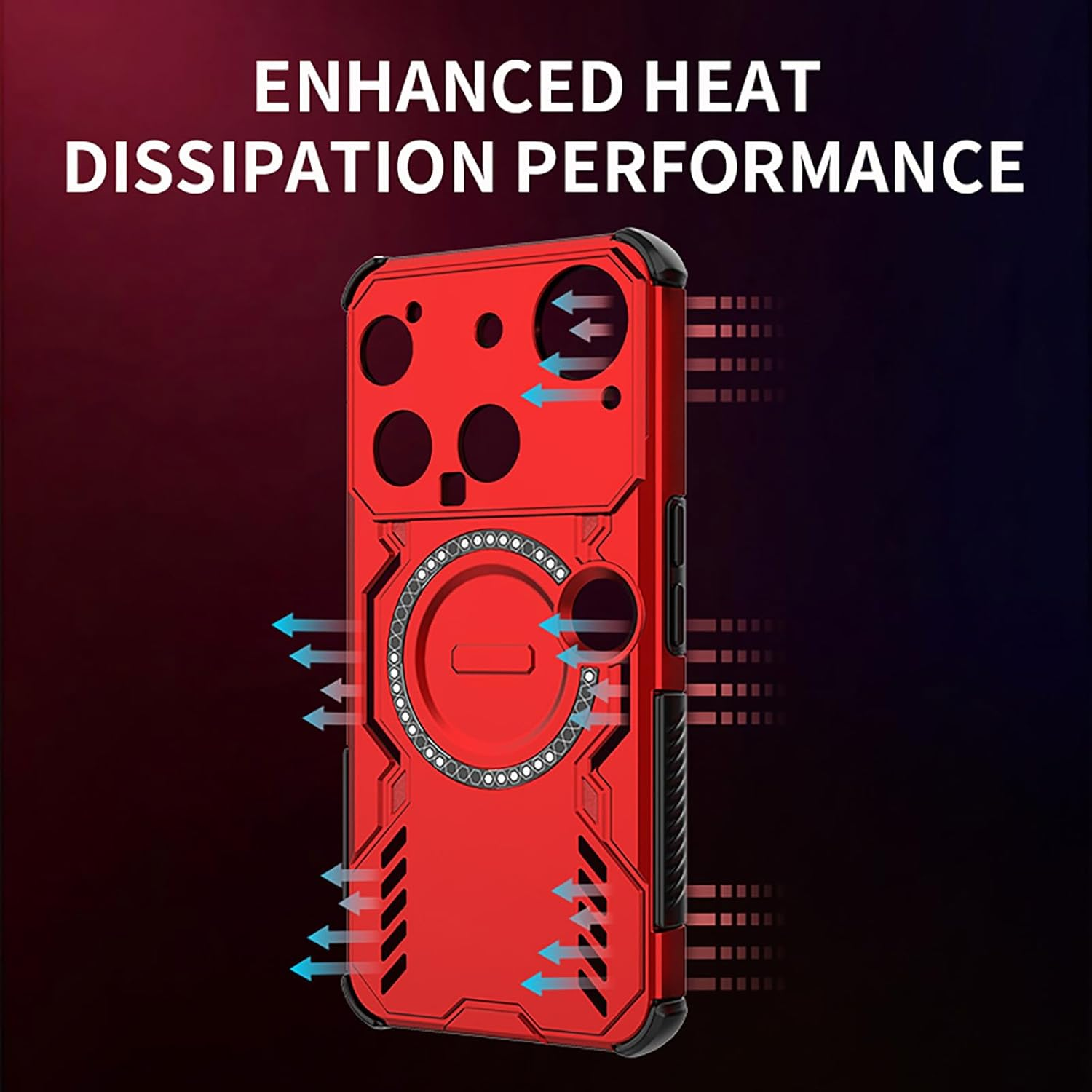 SEAHAI Case for Nothing Phone (3) with Magnetic Adsorption Function, Military Shockproof Case, Ultra Thin Hard PC Protective Case, Silicone, TPU Bumper Mobile Phone Case, Black image number 4