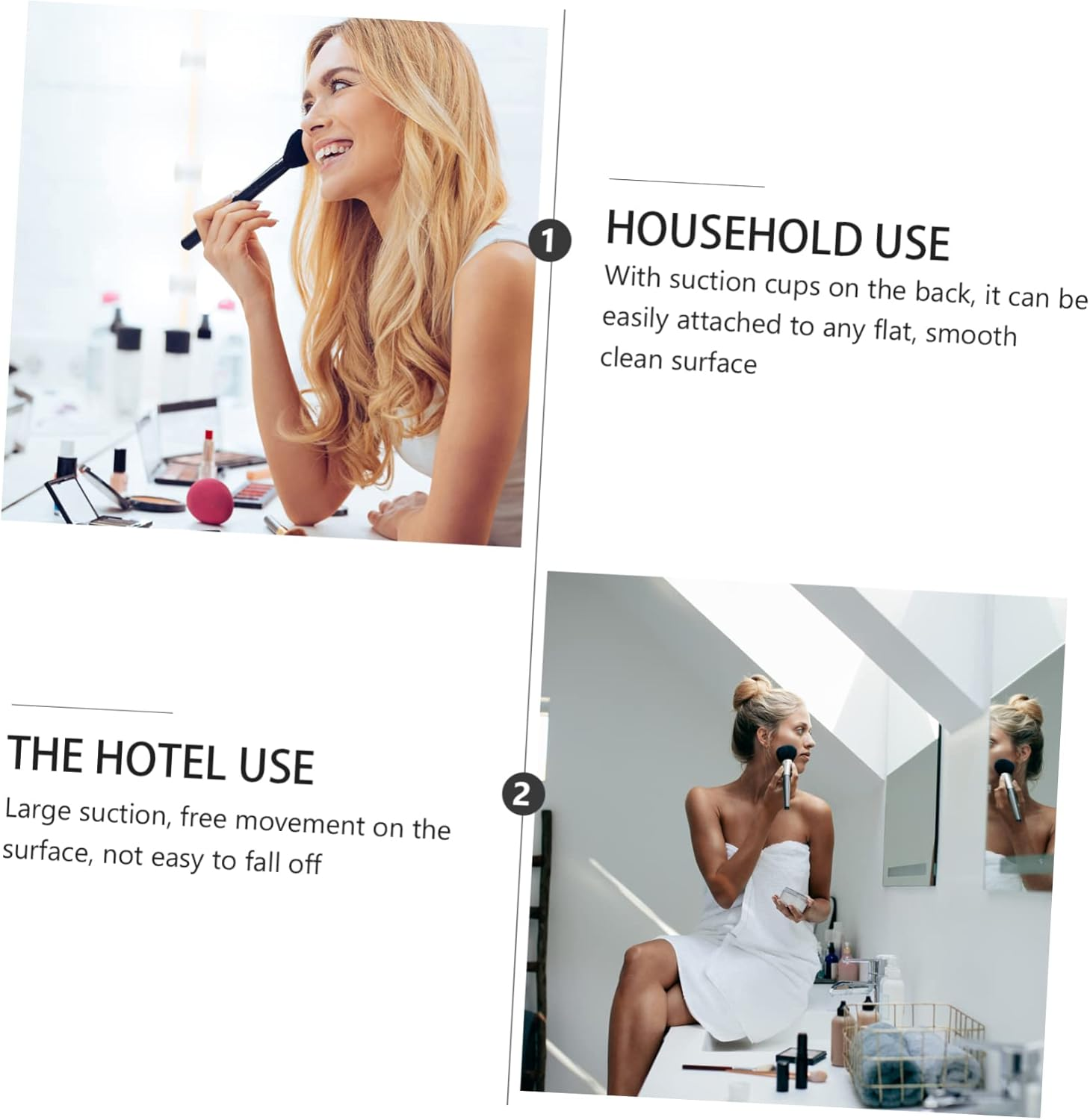 EPIGEIST 7X Magnifying Makeup Mirror with Led Light White Portable Vanity Mirror with Suction Cup for Bathroom Use without Battery image number 1