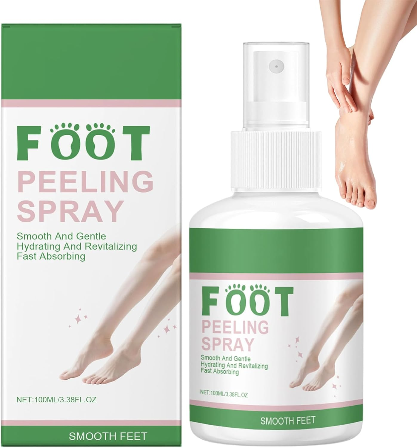Foot Peeling Spray, Instant Foot Peeling Spray for Feet Exfoliating, Exfoliator & Moisturizing for Smooth Softer Feet for Women Men, Nourishing & Softening, Improve Rough Skin﻿ (1Pcs)