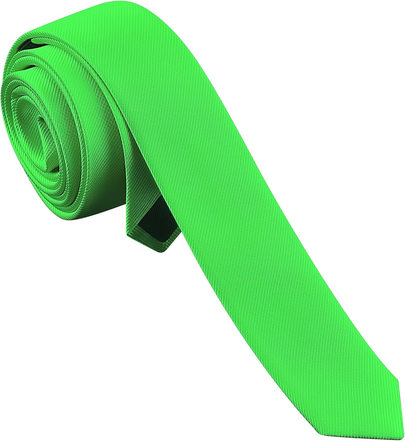 Branduce Men'S Skinny Ties Solid Color Formal Neckties 1.58" (4CM) Slim Ties for Men - Black image number 2