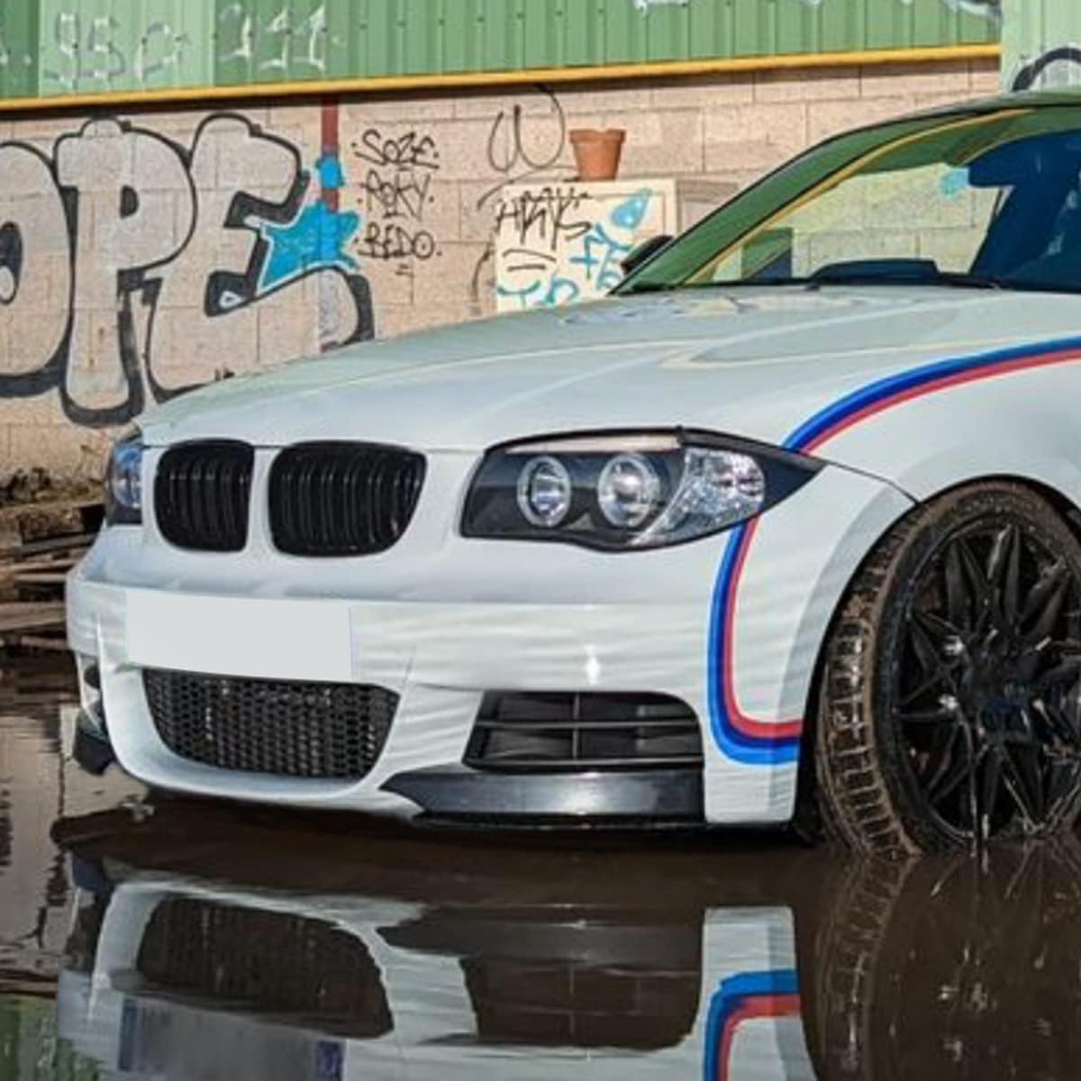 Domoi for 1 Series E82 E88 2008-2013 Front Bumper Lip Angle Diffuser Splitter Spoiler Protector Bright Black image number 4