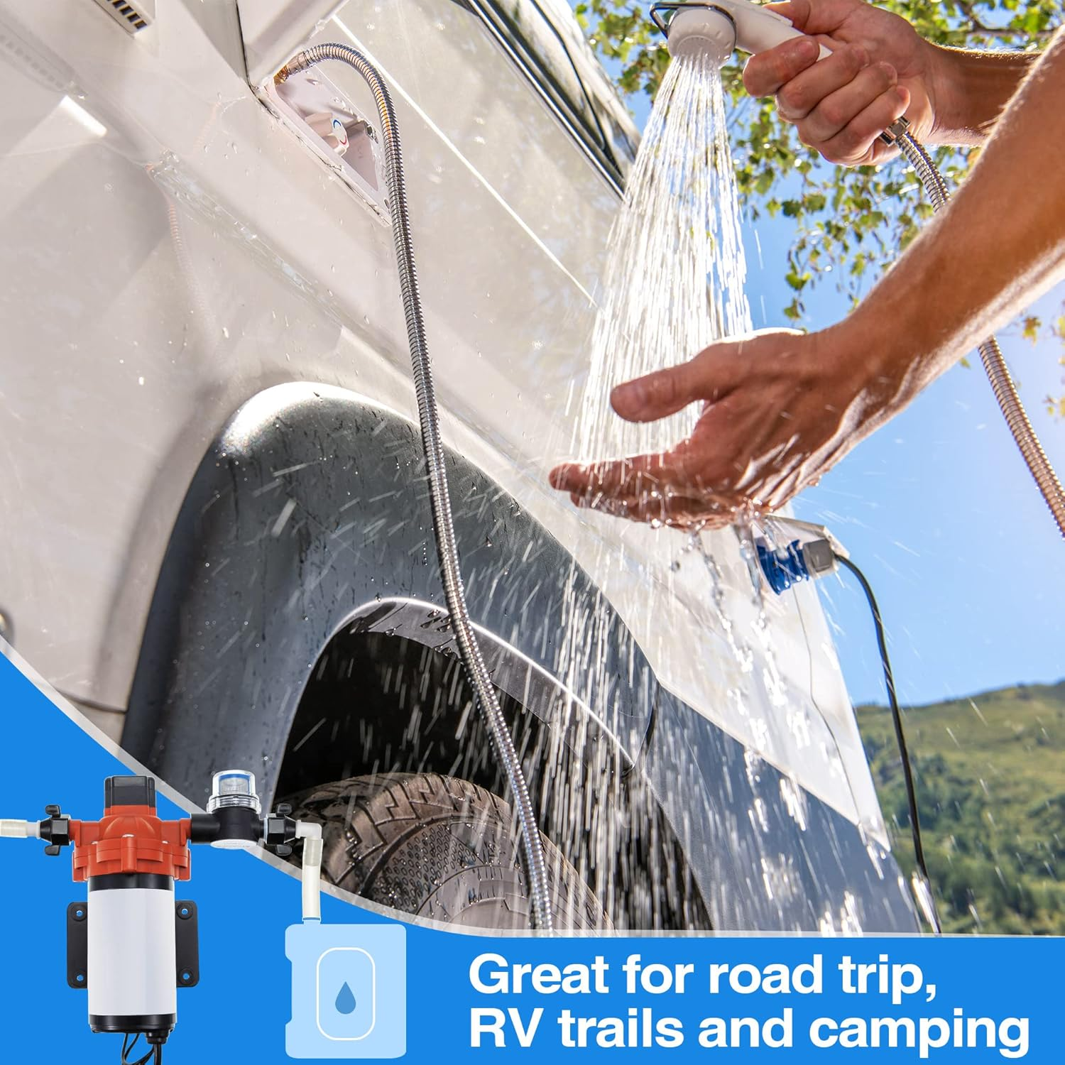 Dreyoo 1/2 Inch X 14 NPT X 1/2 Inch Barb Elbow and Straight Swivel Adapter RV Water Pump Fittings with Thread Seal Tape, 1/2 Inch Female Threaded Pex Fittings for Water Pump Strainer (Elbow) - Straight, Eibow image number 5