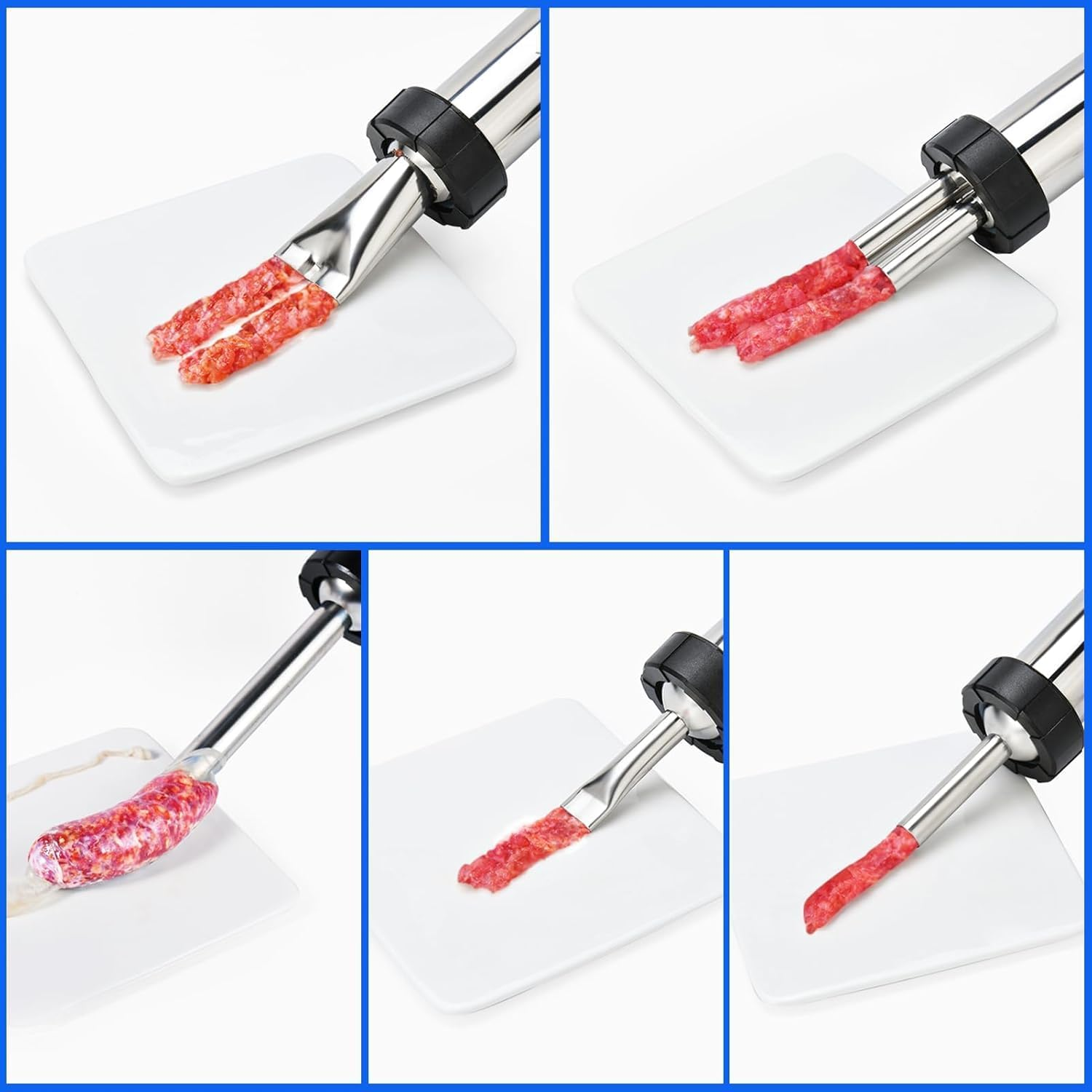 Professional Beef Jerky Gun Kits Stainless Steel Jerky Maker - Jerky Maker Jerky Cannon Meat Gun Stainless Steel Jerky Gun Large Capacity Jerky Making Kit image number 4