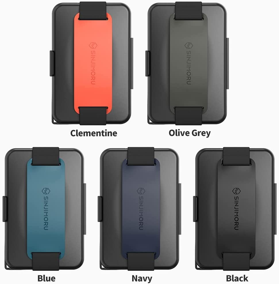 Sinjimoru for Magsafe Wallet, Secure Hard Lock Magnetic Card Holder as a Magsafe Stand and Magsafe Grip for Iphone 17 16 15 14 13. M-Card Zip Olive Grey - Blue image number 6