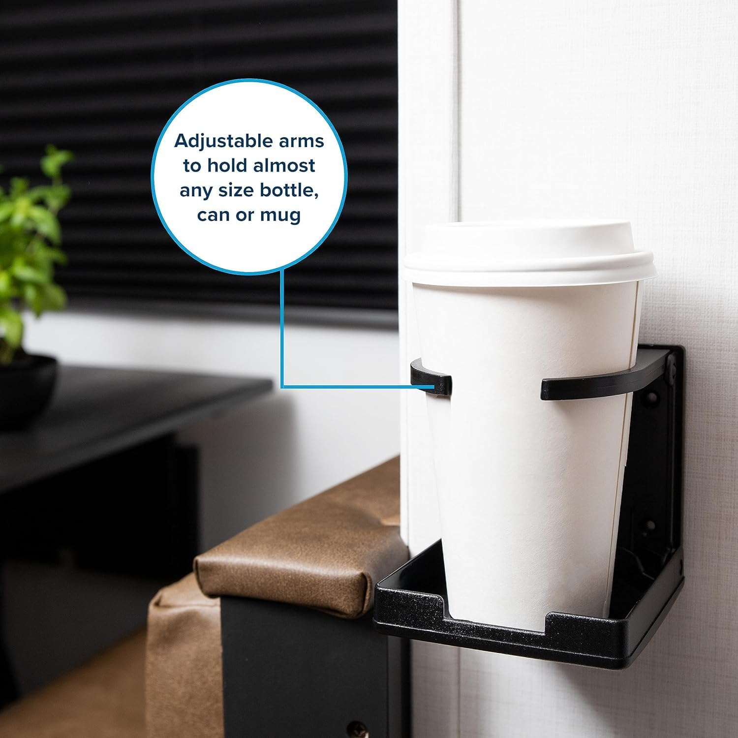 Folding and Adjustable Drink Holder,Adjustable Folding Drink Holder with Screws,Universal Car Cup Drink Holders Automotive Cup,Wall Mount Car Cup Holder for Truck Rvs Yacht Caravan (Black) image number 6