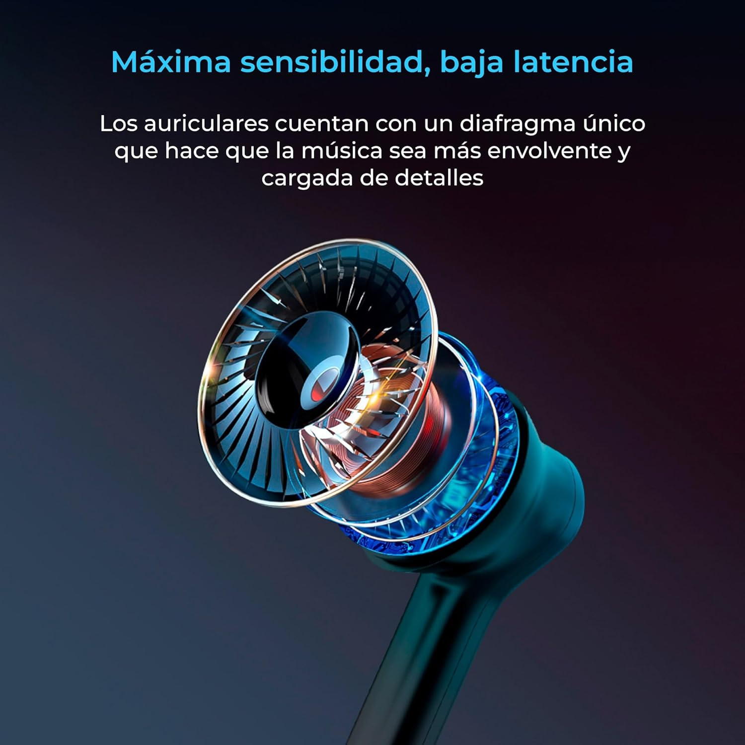 KSIX Noise Cancel 3 Wireless Bluetooth Headphones with Active Noise Cancelling ANC + ENC, HD Calls, Transparency Mode, LED Panel, True Wireless Stereo, Voice Assistants, 18 Hours Runtime image number 4