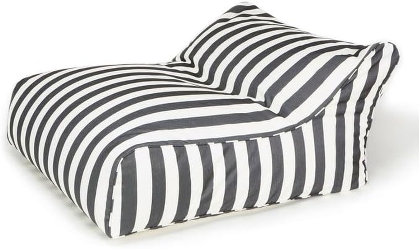 Billy Fresh Hang Out Outdoor Beanbag, 120 Cm Length X 110 Cm Width X 70 Cm Height, Black/White Stripe image number 2