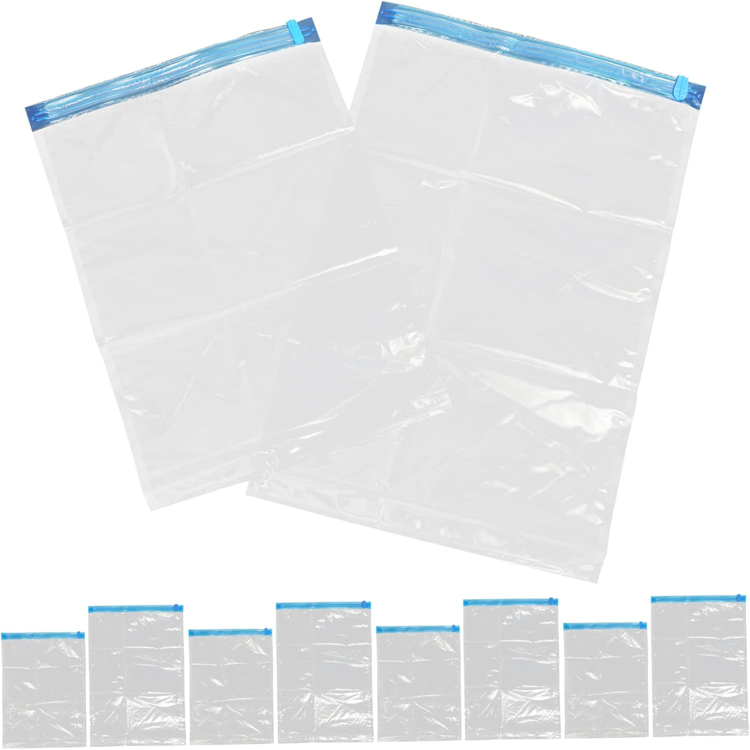 OKUMEYR 10Pcs Travel Compression Bag Hand Vacuum Storage for Clothes Mattress Quilt Space Saver Organiser image number 4