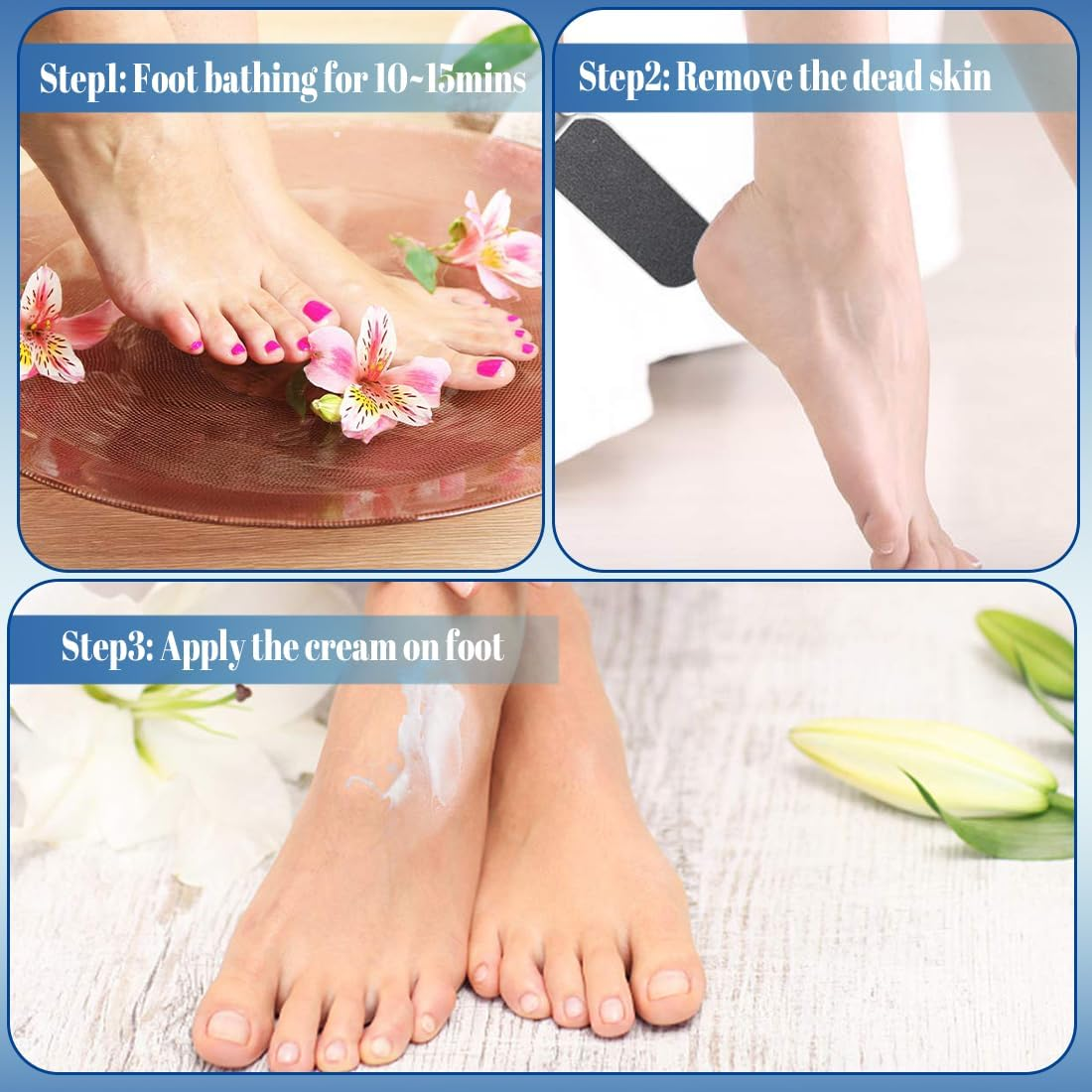 JEYORZY Foot File, 1 X Stainless Steel Callus Remover Double-Sided and 20 Replacement Sandpaper, for Hardened or Dry Skin, Callus File, Foot Care, Callus Remover for Hand and Foot image number 5