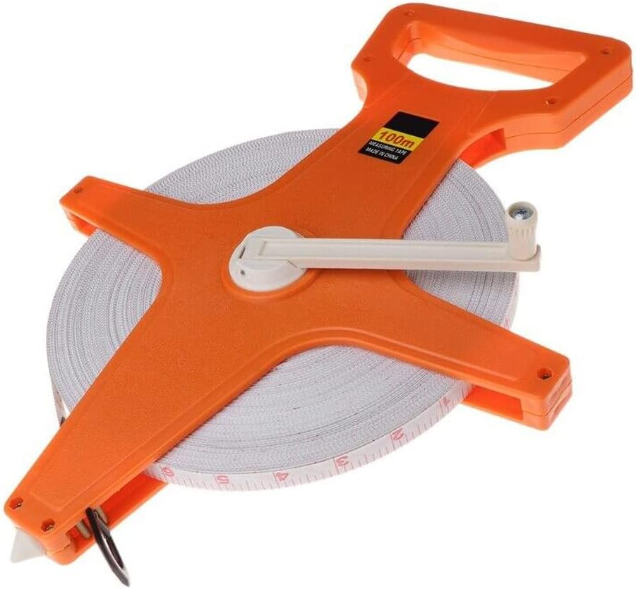 Tape Measure 100M Fiberglass Open Reel Measuring Metric Imperial New