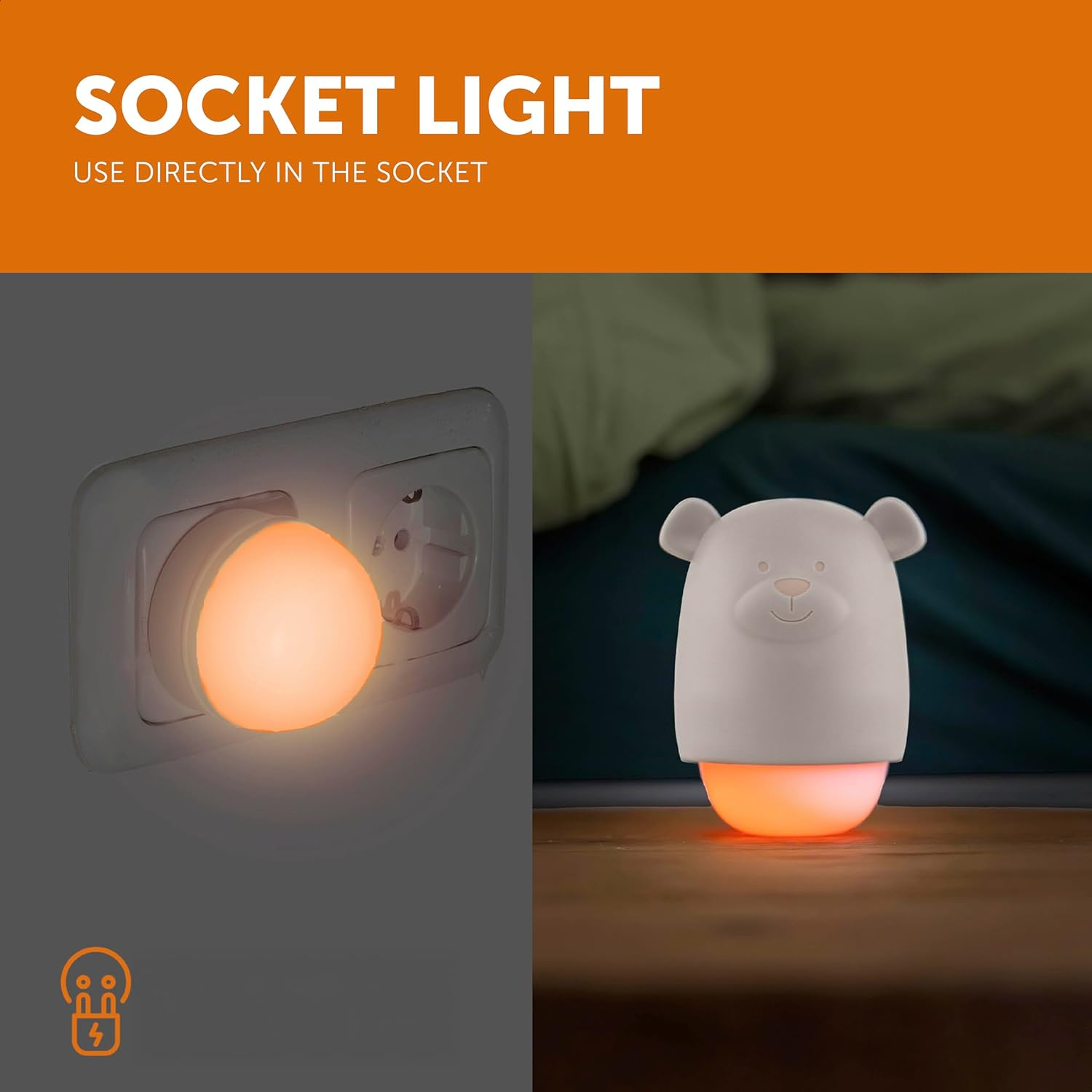 ZAZU Benny Automatic Baby Night Light with Dusk Detector - Rechargeable | White & Orange | 70 Hours Battery Life | Travel Mode | Portable Night Lamp for Kids (Brown) - Sage image number 7