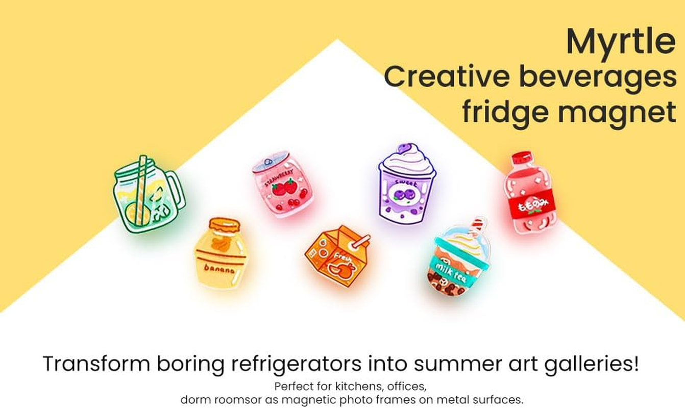 Myrtle 14-Pack Heavy Duty Fridgemagnets for Whiteboards,Lockerskitchens-Decorative Acrylicmagnetic Stickers with Vibrant(Office，Garage，Homepatternsdecor)