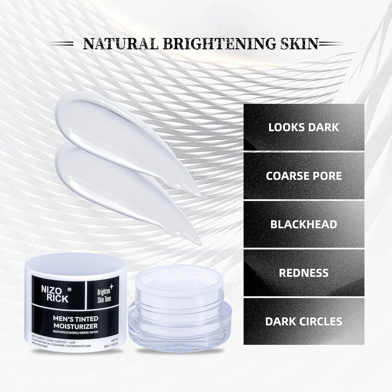 Men'S Foundation,Hydrating Non-Greasy Tinted Moisturizer for Men, Long Lasting Matte Concealer Full Coverage Men BB Cream CC Cream Foundation for All Skin Types, 30G/1.05 Oz (Bright Color, M) image number 2