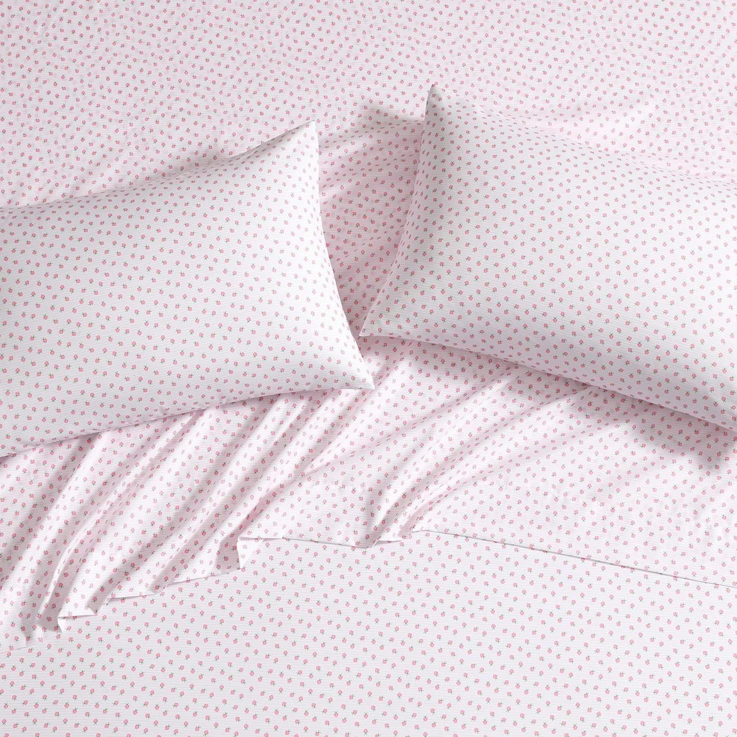 Laura Ashley - Kids Sheet Set, Ultra-Soft & Breathable Toddler Bedding with Matching Pillowcases, Wrinkle-Resistant, Ideal Girl Room Essentials (Sweet Lady Bugs Pink, Full) image number 2