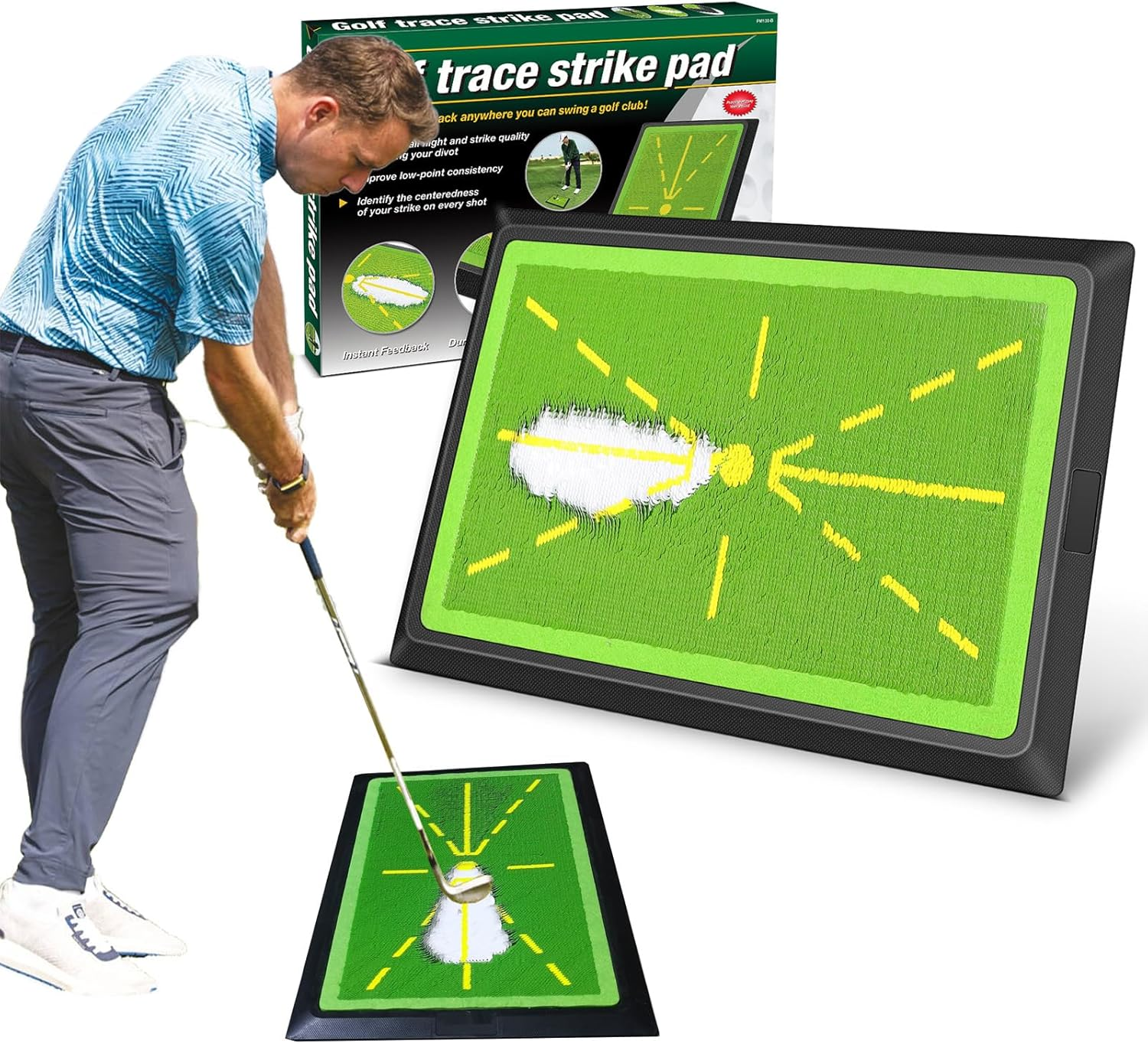 SWINGTEK Golf Swing Mat, Heavy Duty Divot Board, 12 * 17 INCH Golf Training Mat for Swing Path Feedback and Indoor Practice image number 1