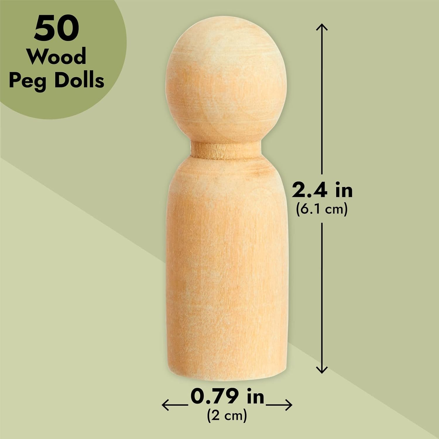Bright Creations Unfinished Wood Peg Dad Doll Bodies (50 Count) image number 4