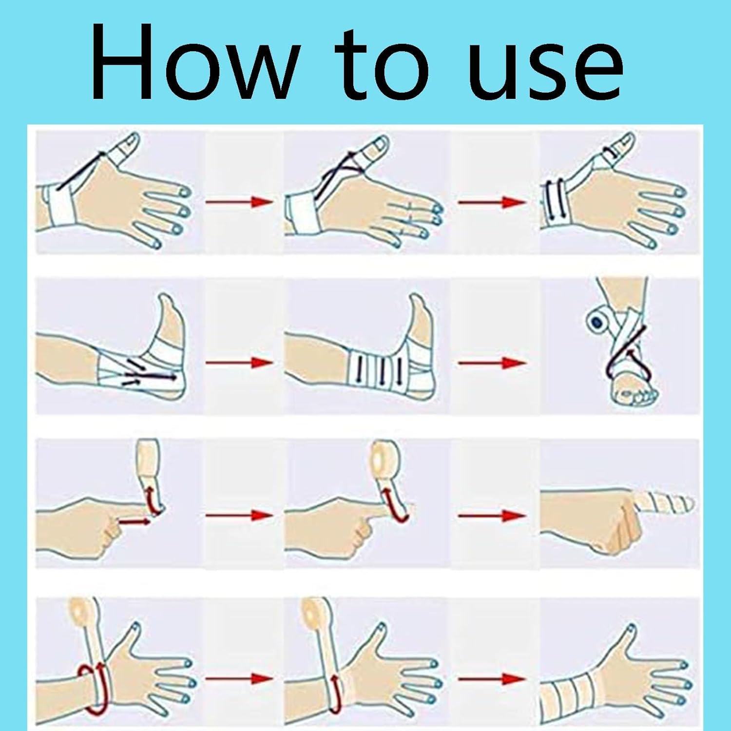 8PCS Cohesive Bandage, Compression Bandage, Rolls Self‑Adhesive Wrap Tape, Adhesive Bandage Tape Skin, Securing Dressings, Skin-Friendly Plaster for Medical Use (2.5Cm X 4M) image number 4