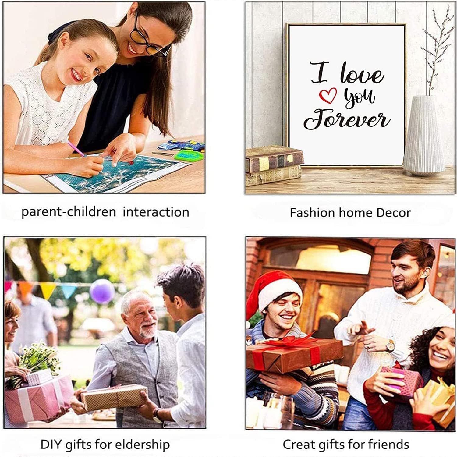 NAIMOER Diamond Painting Kits for Adults, DIY 5D Full Drill round Diamond Art Beach Sunset Heart Crystal Diamond Art for Home Wall Decor (Diamond Painting 12X16 Inch) - Love, Lighthouse image number 4