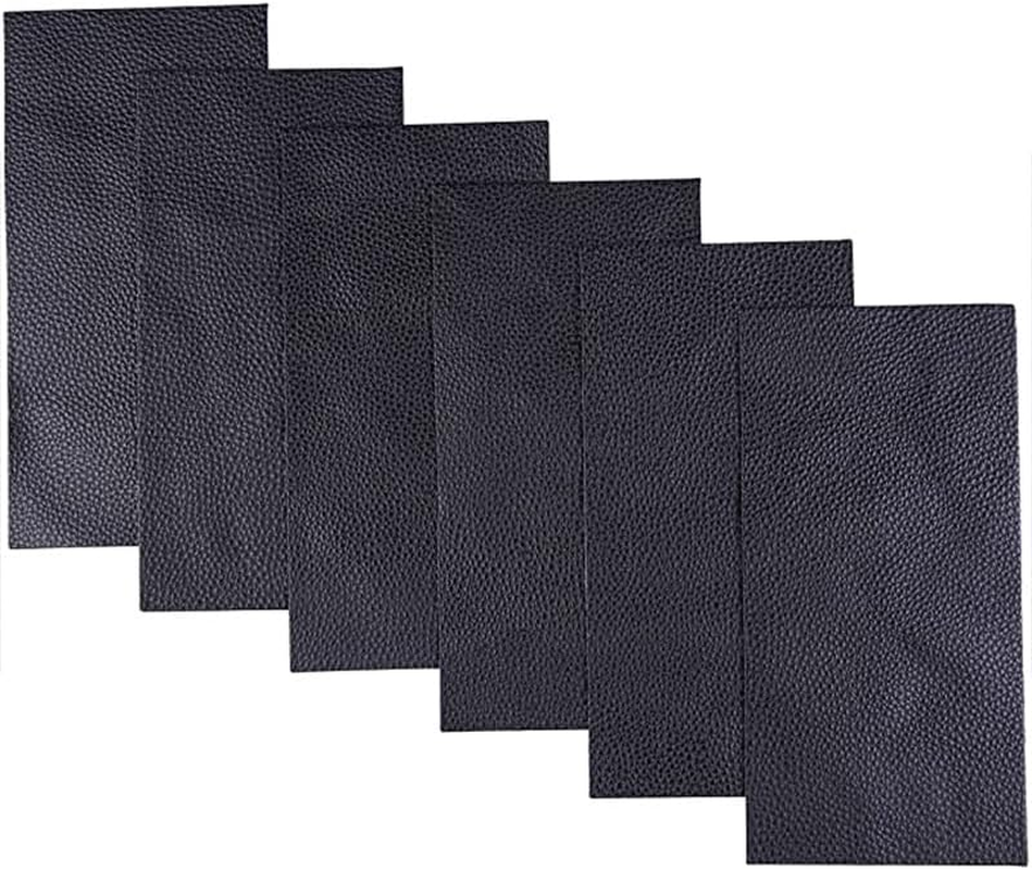 Leather Repair Patches 3.9&times;7.87 Inch 6 Pieces for Sofa, Couch, Car Seat, Cabinet, Bag Anti-Scratch Patches First Aid Patches Repair Leather Black image number 1