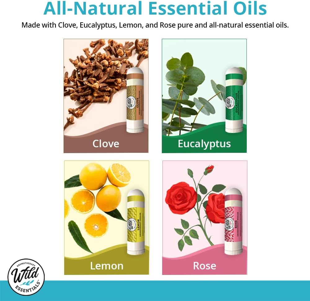 Wild Essentials Smell Retraining Kit Nasal Inhalers, Made in the USA, Pure Essential Oils, Olfactory Therapy, Loss of Smell, Aromatherapy White, White, Small-Medium image number 1